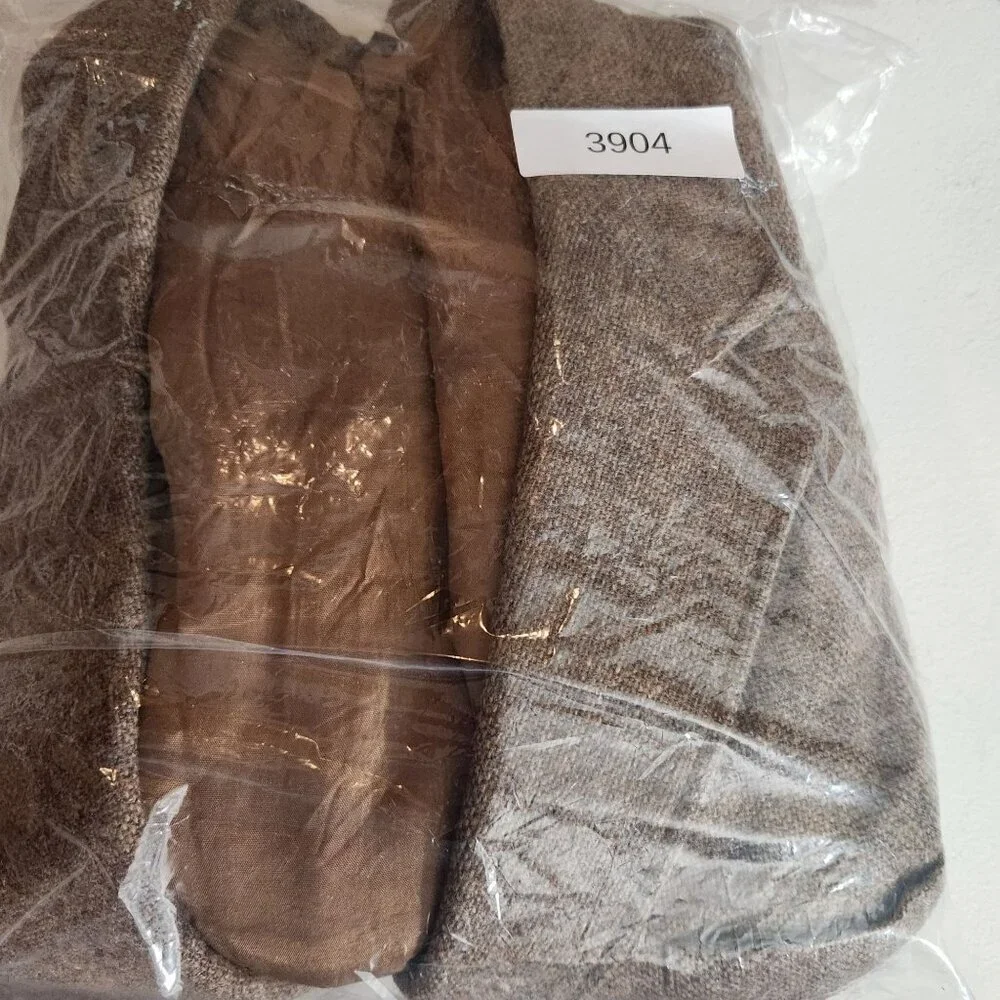 Vintage Tailored Classics Levis Mens 44L Brown Tweed Wool Sports Coat Elbow FLAW